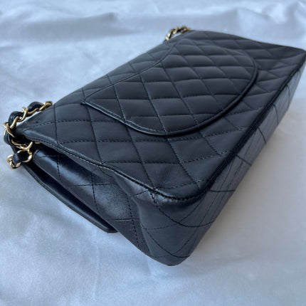 Chanel Classic Flap Medium Black Lambskin Leather Gold Hardware 2009-2010