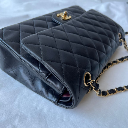 Chanel Classic Flap Medium Black Lambskin Leather Gold Hardware 2009-2010