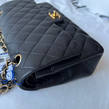 Chanel Classic Flap Medium Black Lambskin Leather Gold Hardware 2009-2010