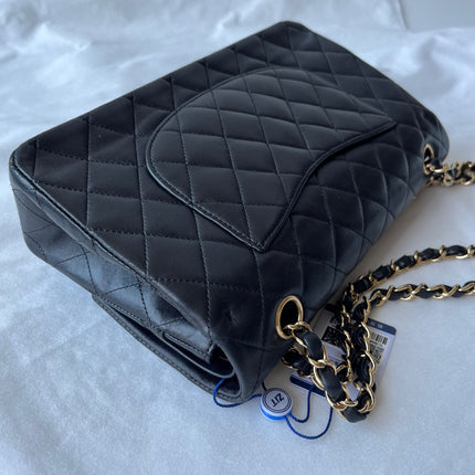 Chanel Classic Flap Medium Black Lambskin Leather Gold Hardware 2009-2010