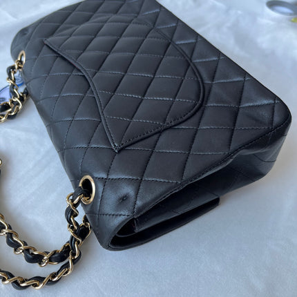Chanel Classic Flap Medium Black Lambskin Leather Gold Hardware 2009-2010