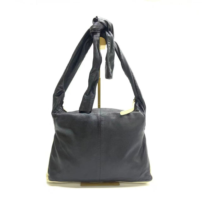 Chanel Large Girl Jacket Bag Black and Beige Lambskin Leather Shoulder Bag 2015