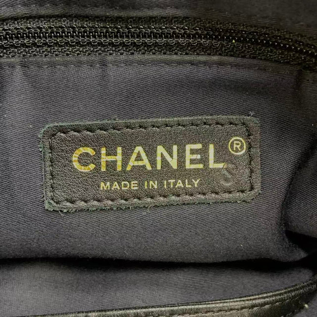 Chanel Large Girl Jacket Bag Black and Beige Lambskin Leather Shoulder Bag 2015