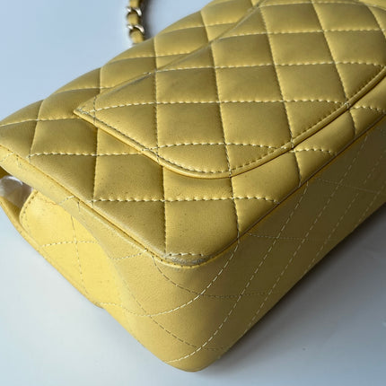 Chanel Classic Flap Rectangular Mini 2016 Yellow Lambskin Leather Gold Hardware