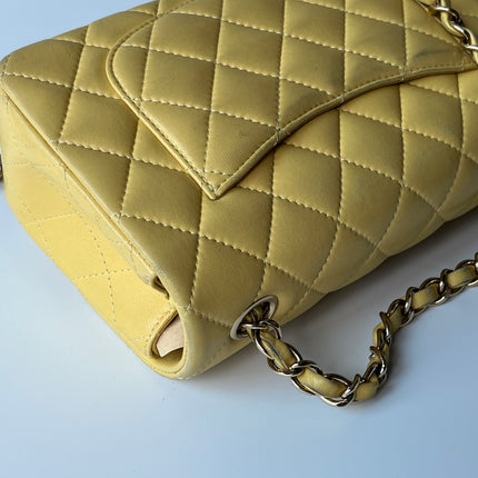 Chanel Classic Flap Rectangular Mini 2016 Yellow Lambskin Leather Gold Hardware