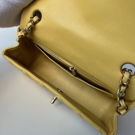 Chanel Classic Flap Rectangular Mini 2016 Yellow Lambskin Leather Gold Hardware