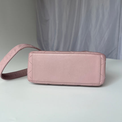 Chanel Kelly Mini Vintage Lavender Lambskin Leather Top Handle Bag