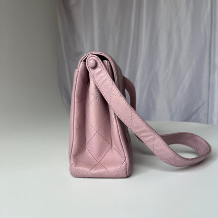 Chanel Kelly Mini Vintage Lavender Lambskin Leather Top Handle Bag