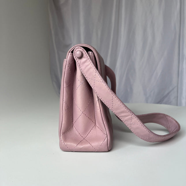 Chanel Kelly Mini Vintage Lavender Lambskin Leather Top Handle Bag
