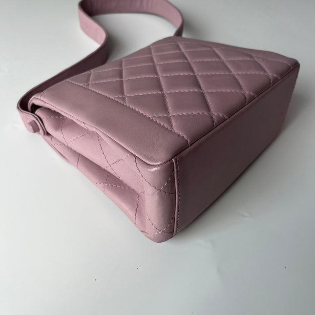 Chanel Kelly Mini Vintage Lavender Lambskin Leather Top Handle Bag