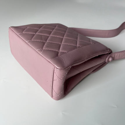 Chanel Kelly Mini Vintage Lavender Lambskin Leather Top Handle Bag