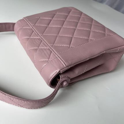 Chanel Kelly Mini Vintage Lavender Lambskin Leather Top Handle Bag