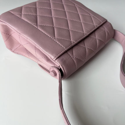 Chanel Kelly Mini Vintage Lavender Lambskin Leather Top Handle Bag