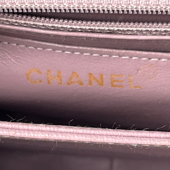 Chanel Kelly Mini Vintage Lavender Lambskin Leather Top Handle Bag
