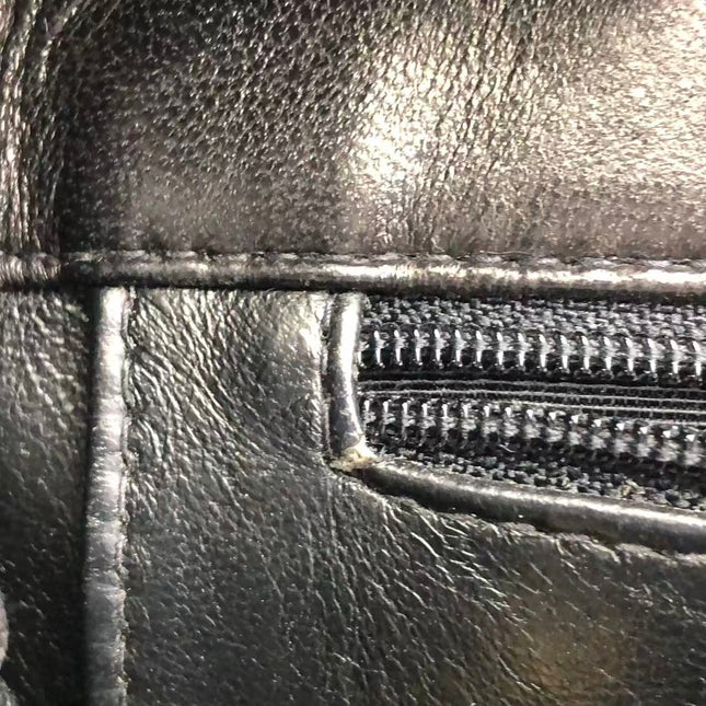 Chanel Vintage XL CC Black Quilted Lambskin Leather Tote Small
