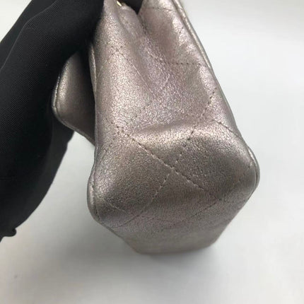 Chanel Classic Flap Mini Metallic Pink Lambskin Leather Gold Hardware