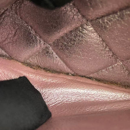 Chanel Classic Flap Mini Metallic Pink Lambskin Leather Gold Hardware