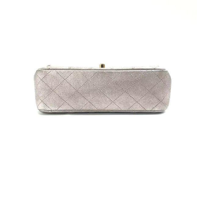 Chanel Classic Flap Mini Metallic Pink Lambskin Leather Gold Hardware