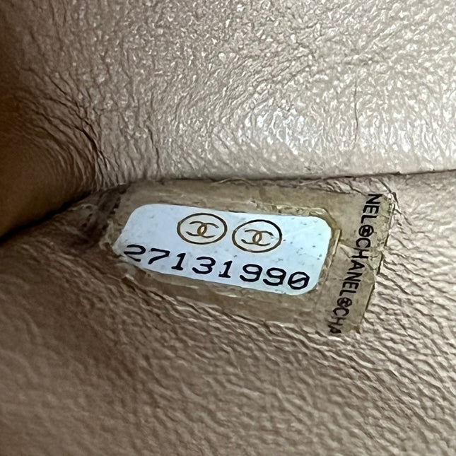 Chanel Classic Flap Rectangular Mini Beige Lambskin Silver Hardware