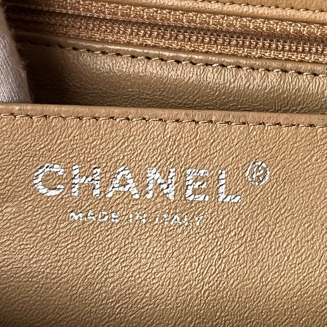 Chanel Classic Flap Rectangular Mini Beige Lambskin Silver Hardware