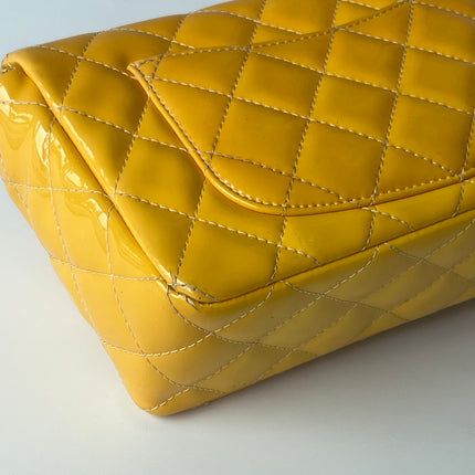 Chanel Classic Flap Rectangular Mini Yellow Patent Leather Silver Hardware, 2014-2015