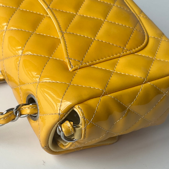 Chanel Classic Flap Rectangular Mini Yellow Patent Leather Silver Hardware, 2014-2015