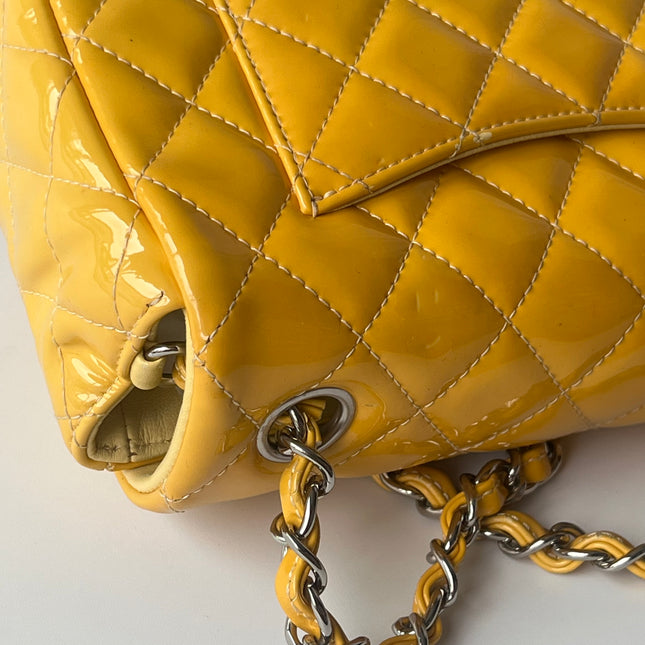 Chanel Classic Flap Rectangular Mini Yellow Patent Leather Silver Hardware, 2014-2015
