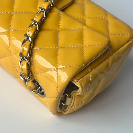 Chanel Classic Flap Rectangular Mini Yellow Patent Leather Silver Hardware, 2014-2015