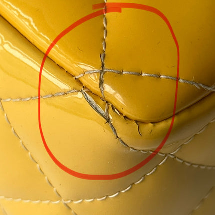 Chanel Classic Flap Rectangular Mini Yellow Patent Leather Silver Hardware, 2014-2015