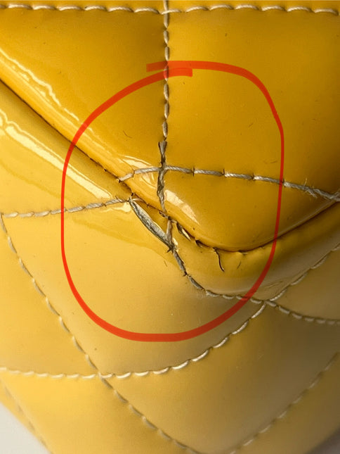 Chanel Classic Flap Rectangular Mini Yellow Patent Leather Silver Hardware, 2014-2015