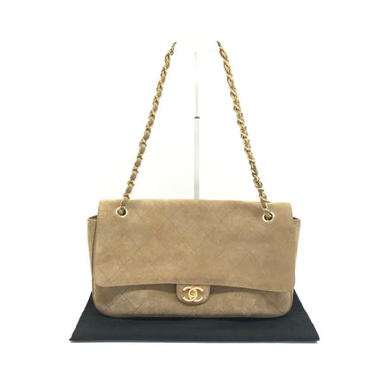Chanel Suede Calfskin Small Souplissimo Maxi Flap Dark Beige Matthieu Blazy