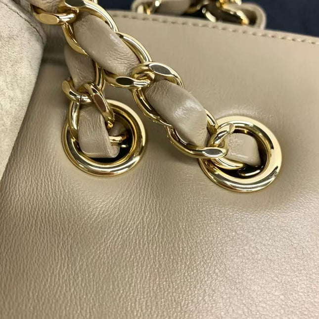 Chanel Suede Calfskin Small Souplissimo Maxi Flap Dark Beige Matthieu Blazy