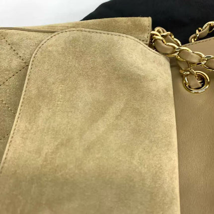 Chanel Suede Calfskin Small Souplissimo Maxi Flap Dark Beige Matthieu Blazy