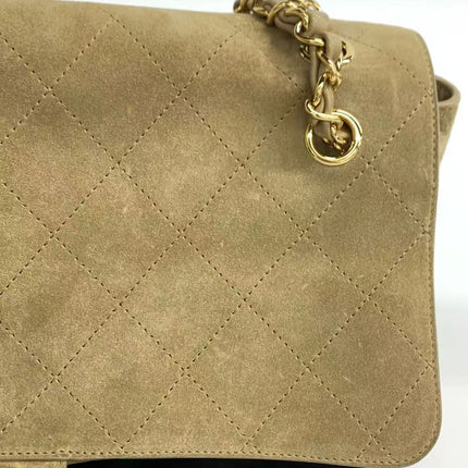 Chanel Suede Calfskin Small Souplissimo Maxi Flap Dark Beige Matthieu Blazy