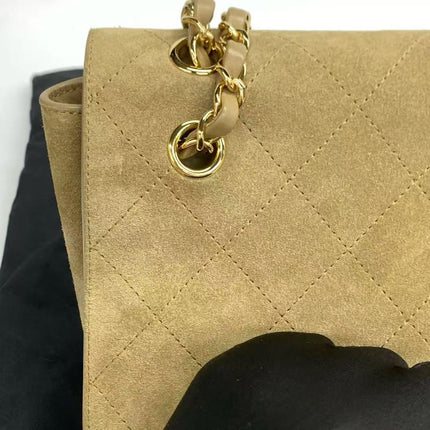 Chanel Suede Calfskin Small Souplissimo Maxi Flap Dark Beige Matthieu Blazy