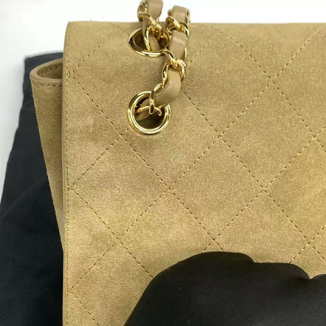 Chanel Suede Calfskin Small Souplissimo Maxi Flap Dark Beige Matthieu Blazy