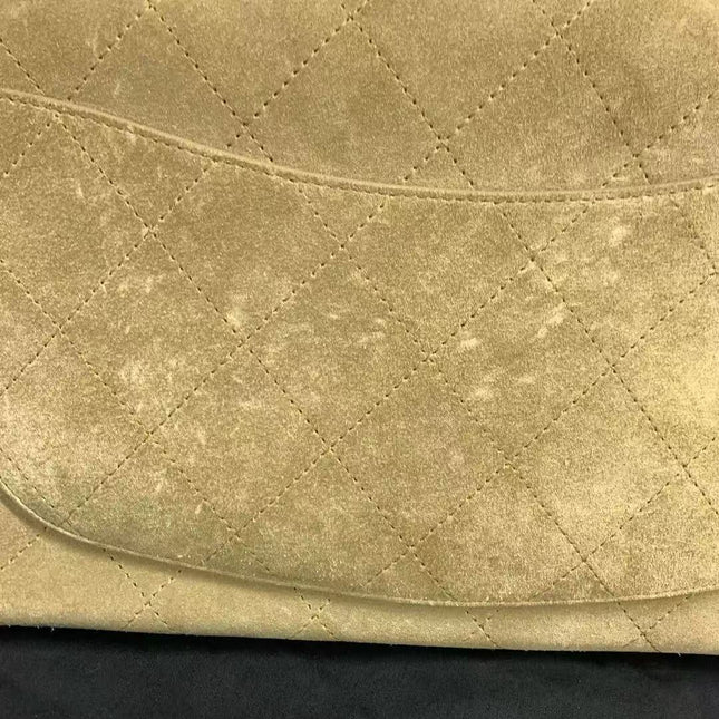 Chanel Suede Calfskin Small Souplissimo Maxi Flap Dark Beige Matthieu Blazy