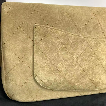 Chanel Suede Calfskin Small Souplissimo Maxi Flap Dark Beige Matthieu Blazy