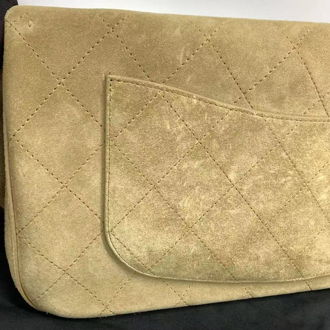 Chanel Suede Calfskin Small Souplissimo Maxi Flap Dark Beige Matthieu Blazy