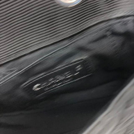 Chanel 2.55 East West Black Fabric Flap Bag with Silver Chain Shoulder Bag