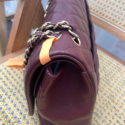 Chanel Classique Grand Modèle Cuir d'Agneau Noir Double Rabat Métal Argenté 2012