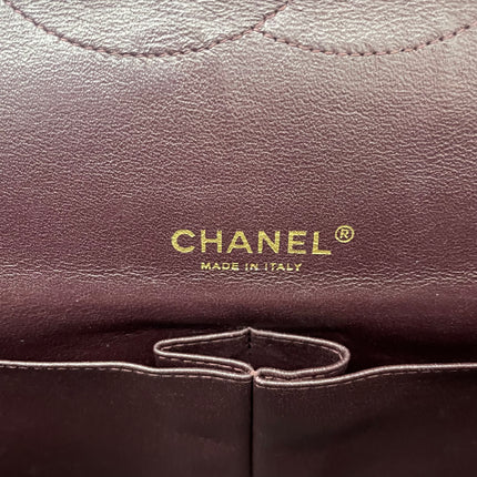 Chanel Classique Grand Modèle Cuir d'Agneau Noir Double Rabat Métal Argenté 2012
