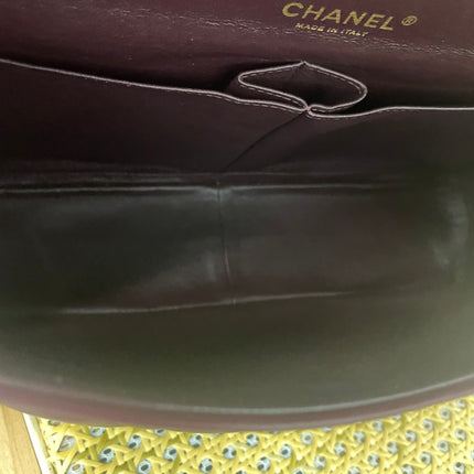 Chanel Classique Grand Modèle Cuir d'Agneau Noir Double Rabat Métal Argenté 2012
