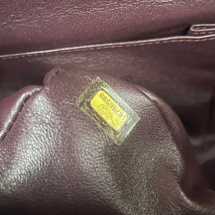 Chanel Classique Grand Modèle Cuir d'Agneau Noir Double Rabat Métal Argenté 2012