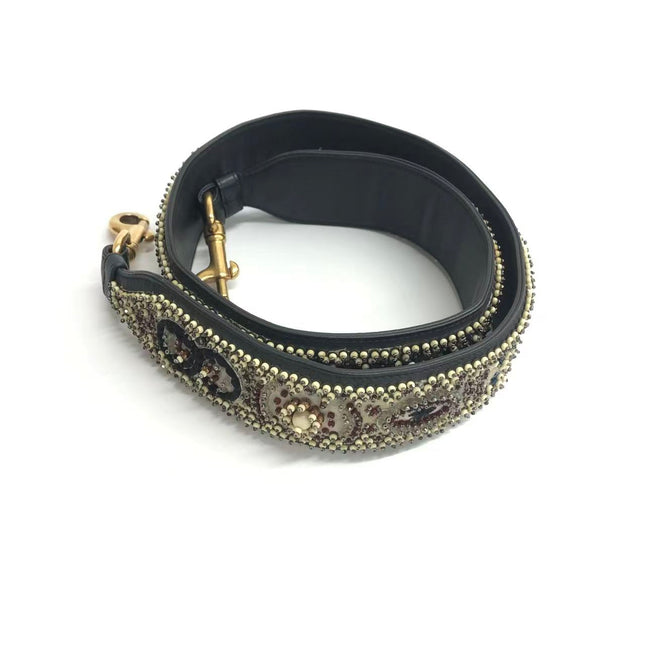 Lady Dior Medium Multicolor Beaded Leather and Fabric Gold Hardware with Strap