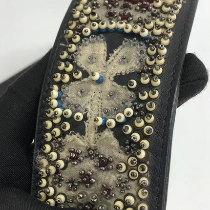 Lady Dior Medium Multicolor Beaded Leather and Fabric Gold Hardware with Strap