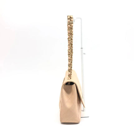 Chanel Classic Flap Jumbo Beige Caviar Leather Single Flap Gold Hardware 2009-10
