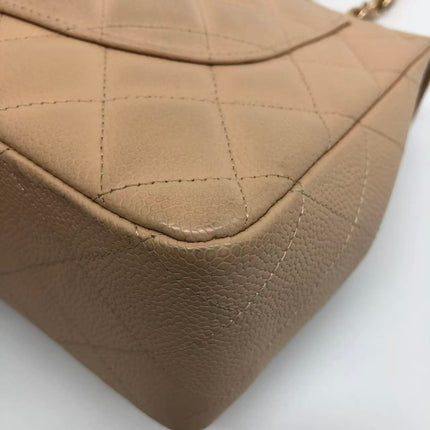 Chanel Classic Flap Jumbo Beige Caviar Leather Single Flap Gold Hardware 2009-10