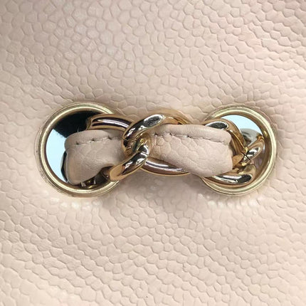 Chanel Classic Flap Jumbo Beige Caviar Leather Single Flap Gold Hardware 2009-10