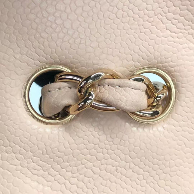 Chanel Classic Flap Jumbo Beige Caviar Leather Single Flap Gold Hardware 2009-10